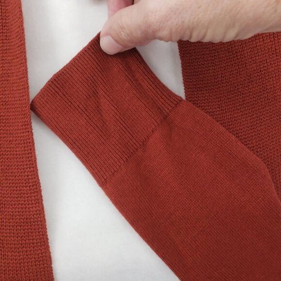 CONTEMPORAINE BY SIMMONS Rust Cardigan Open Front Knit Long Sleeve Casual XS - Picture 5 of 11